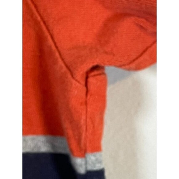 Y2K Striped American Eagle Shirt L Orange Rugby Polo Preppy Grunge Old Money 80s - Picture 9 of 13